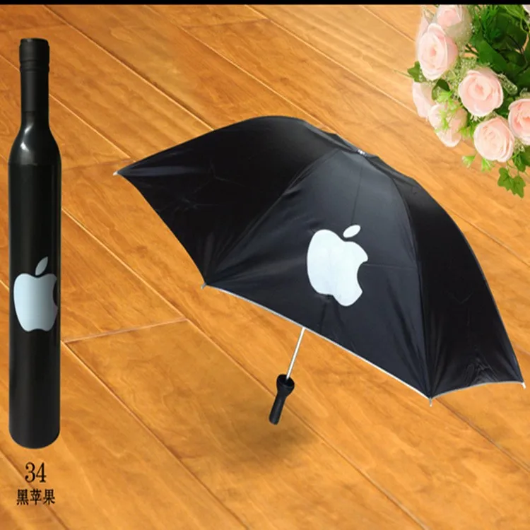 
Customized Logo More Pattern Three-folding Rain Umbrella Wine Bottles Umbrella With Silver Coating Fashion Creative Gift agent 