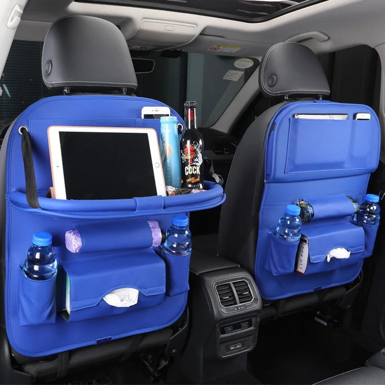 
Hot Sale Car Back Seat Organizer Leather Material Trial Pocket 