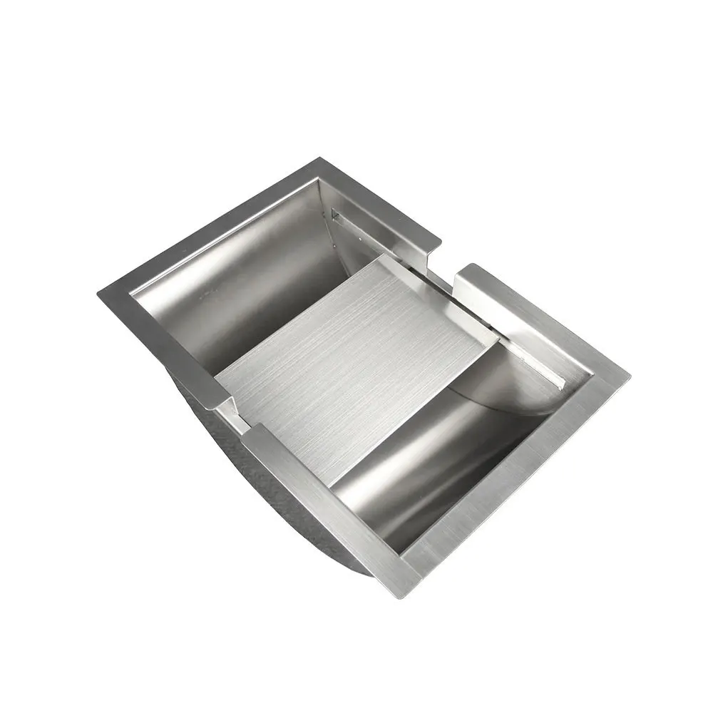 Выдвижной лоток для банкнот с крышкой, матовая отделка, нержавеющая сталь, дизайн с отверстием посередине
