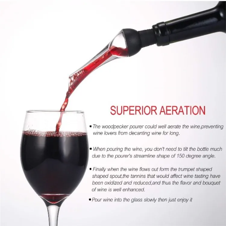 Custom Wine Aerator Pourer Advertising Gift Bar Accessories , Premium Aerating Pourer and Decanter Spout