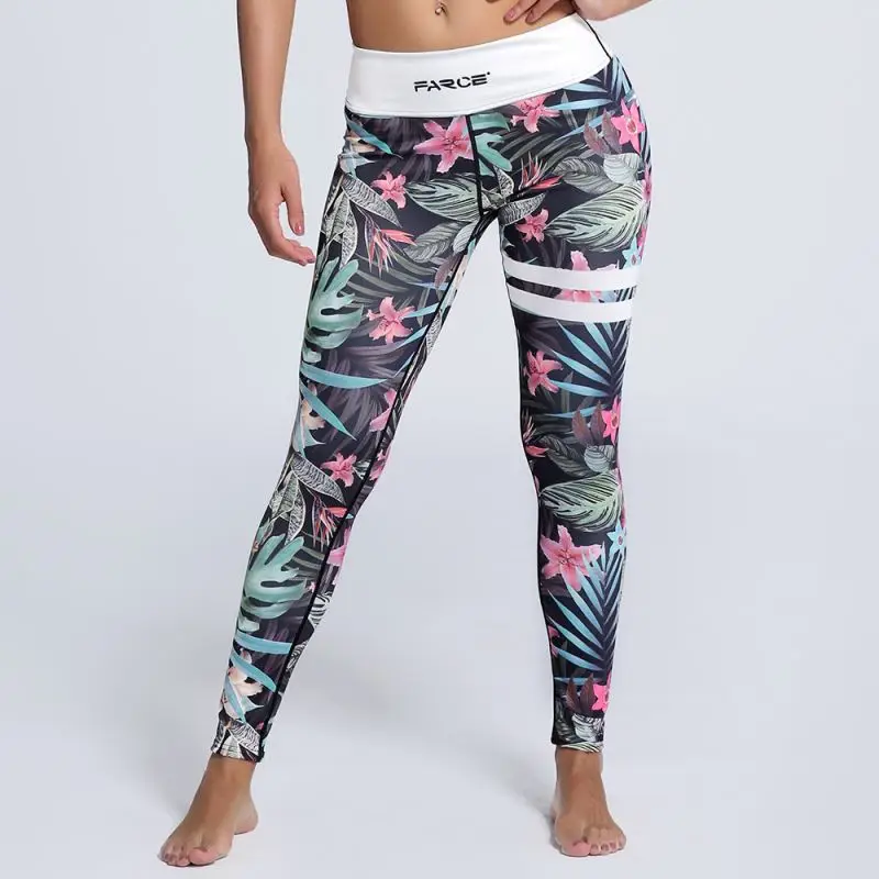 SAUANN Wholesale Custom Wholesale Fitness Apparel Manufacturers Floral Wholesale Leggings Workout Leggings