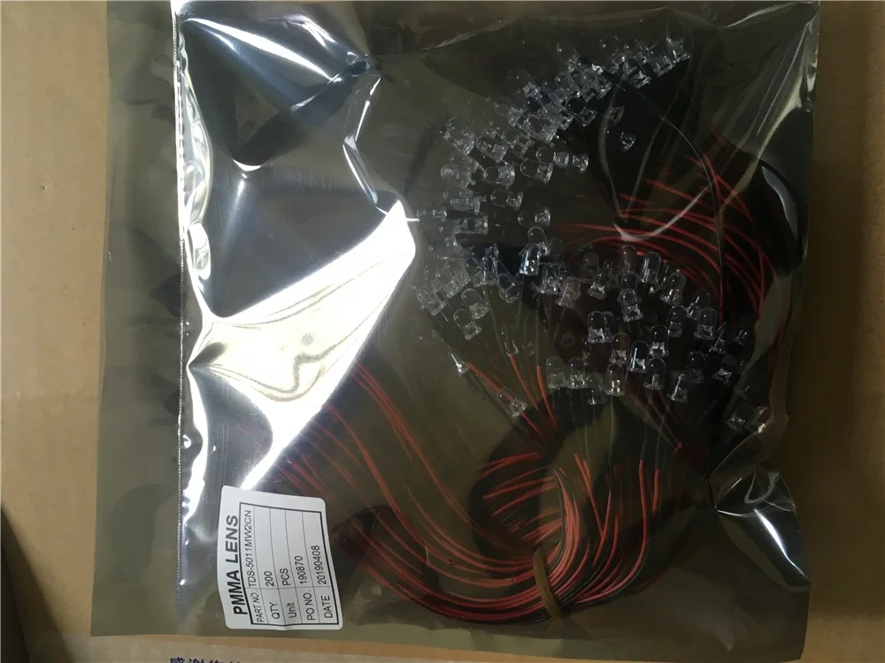 DC12V RGB Color 5mm led lamp with wire 20cm and lens kits