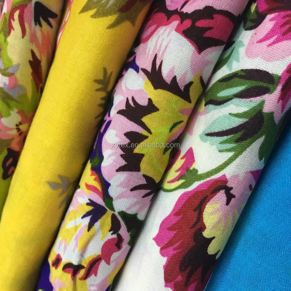 Support custom floral printed pattern viscose fabric manufacturer