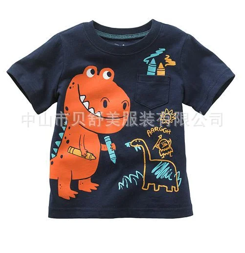 
oem China supplier 2016 hot sell cotton fabrics high quality western style blue t-shirt boys party dress 