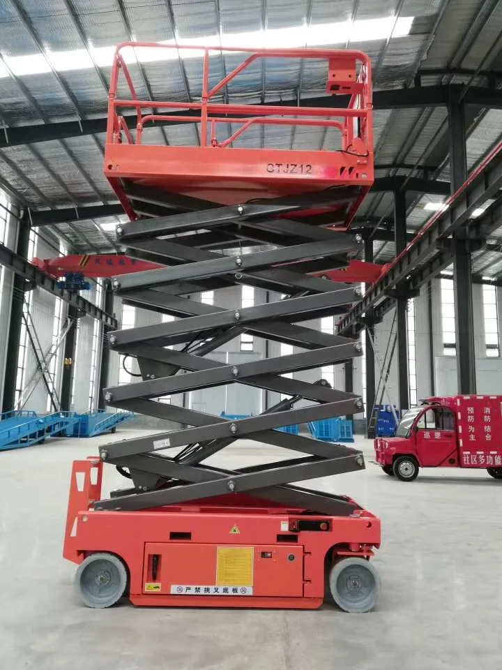Hot Sale 10 Meter Warehouse Transfer Self Propelled Electric Genie Scissor Lift
