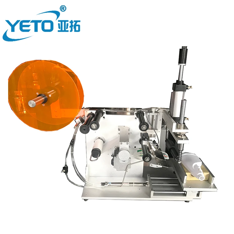 Factory price desktop semi automatic square flat bottle sticker labeling machine with date coding printer