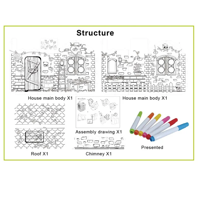 Toy factory kids cardboard DIY house 3D painting toy