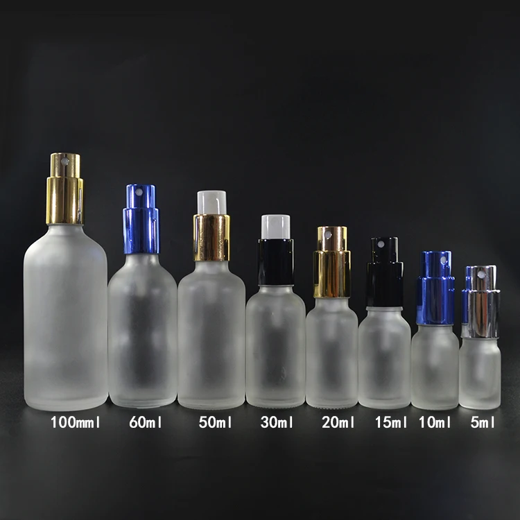 
1 oz 2 oz cosmetic amber blue green clear frosted glass spray bottle 30ml 