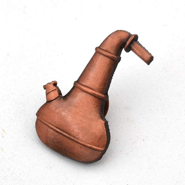 Customized Antique Tobacco Pipe Shape Lapel Pin Copper UV Offset and Gravure Printing for Business Gifts