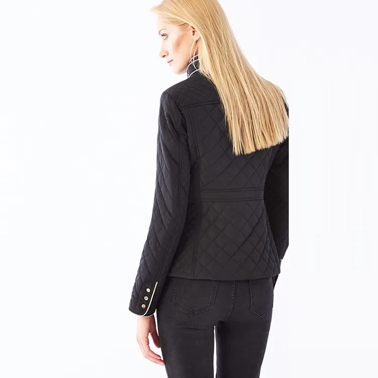 
Factory outlet plain weave antistatic waterproof women short ladies black riding padded jacket for spring autumn 