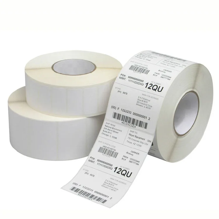 Wholesale 1000 resistant barcode 2 layer direct thermal transfer label printing  sticker roll paper