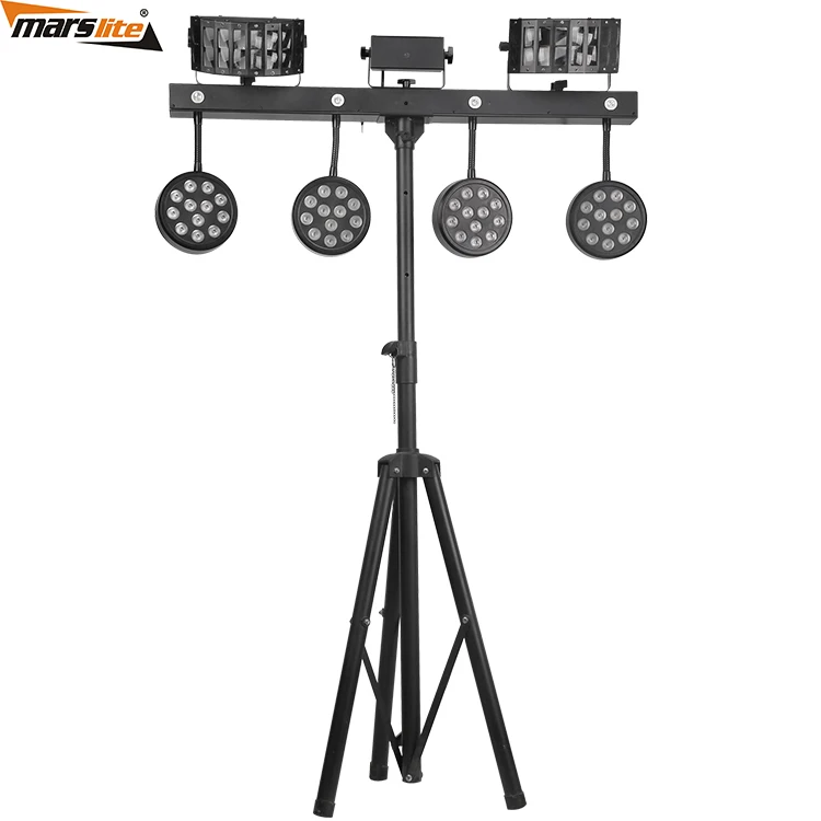  Профессиональные портативные Dj-огни стробоскоп + Дерби лазер Par Can набор светодиодов сценическое освещение со стойкой
