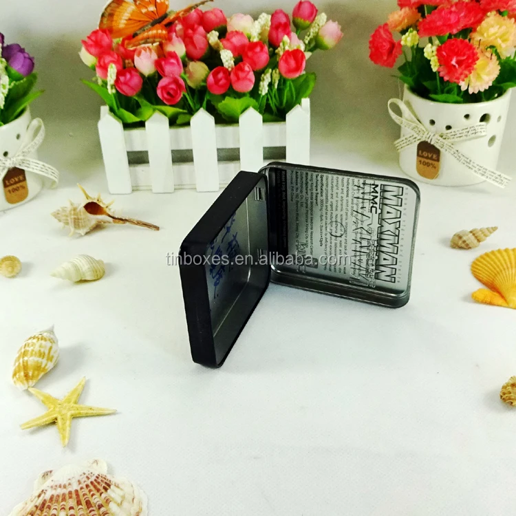 
Custom printing rectangle shape metal tin condom case 
