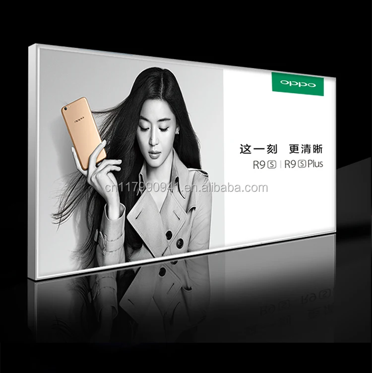 Indoor Custom advertising Aluminum LED Frameless poster Light Box Shop Sign Board