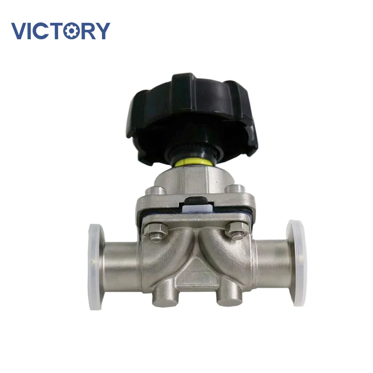 Sanitary Manual Diaphragm Valve Chuck fast loading Butt welding Connection