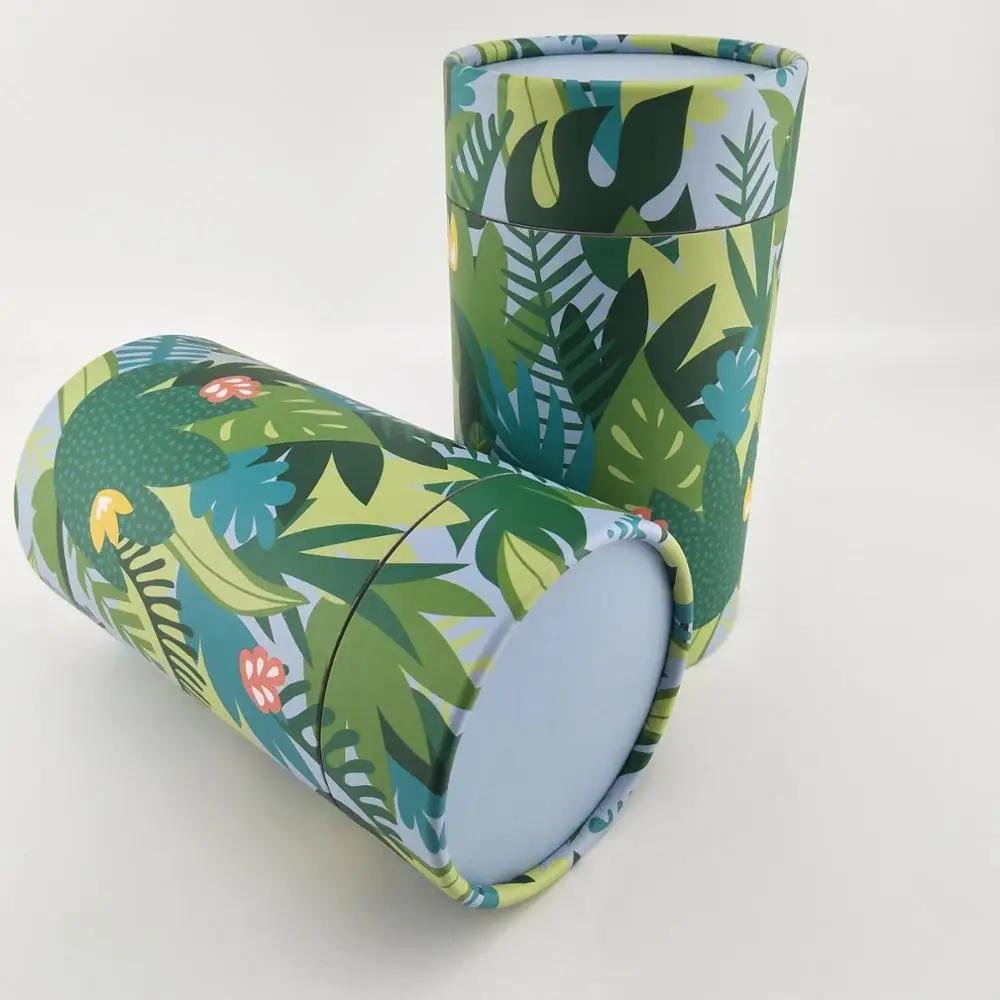 Custom kraft paper tube/cardboard round box with clear window