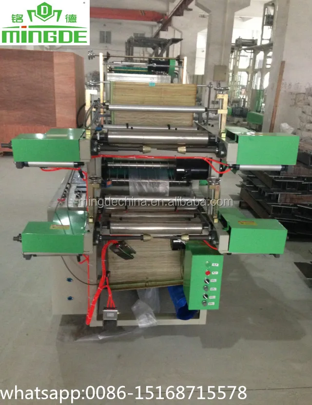 Double layer high speed make vest flat rolling bags machine plastic pe biodegradable polythen t-shirt roll bag making machine
