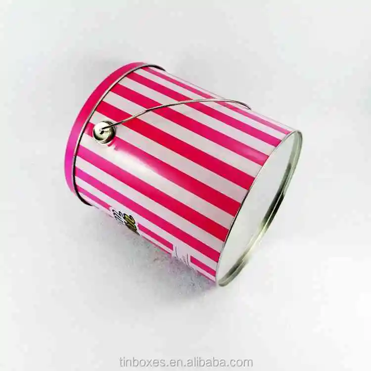 1 галлон, Оловянное ведро для попкорна с ручкой, индивидуальная печать