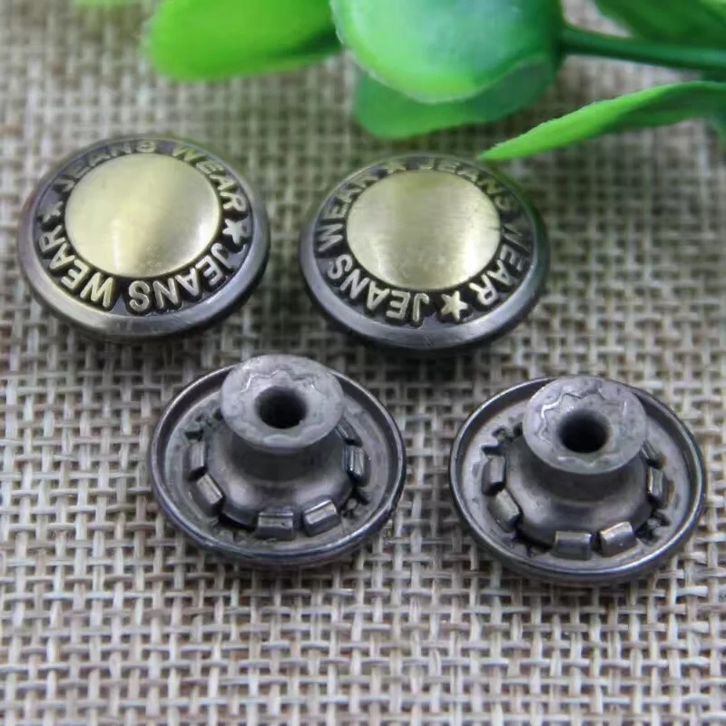 Factory direct supply custom high quality metal jeans button for jeans