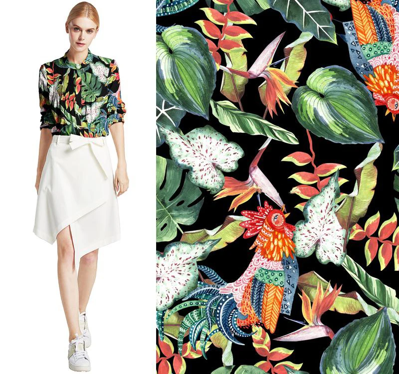 Оптовая продажа, цифровая печать на заказ, шелковая ткань жоржет