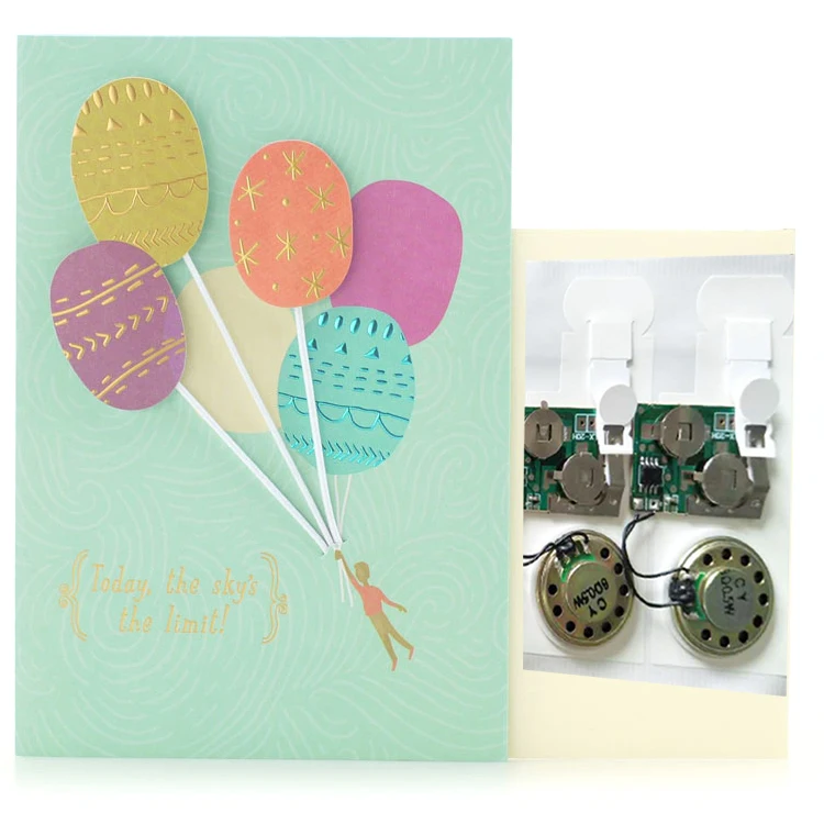 Поздравительная открытка с звуковой чип/звук подарочные карты/аудио-открытки