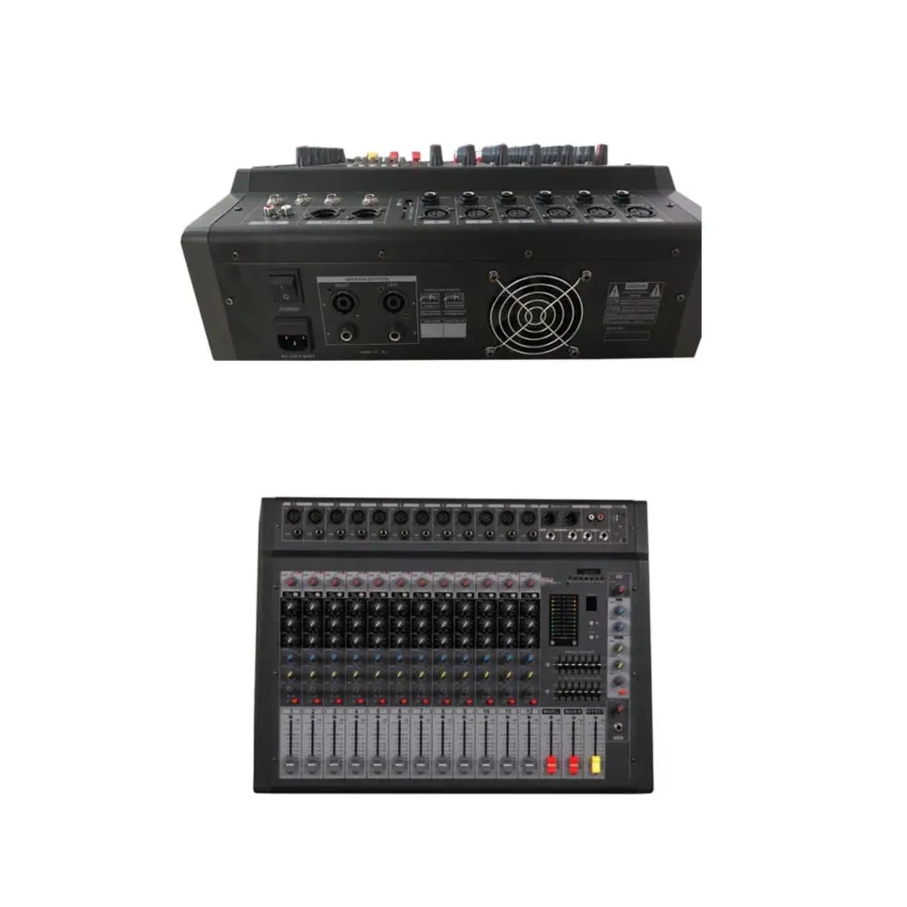 12 channel audio power amplifier mixer PMX-12 from Guangzhou China sound factory OEM