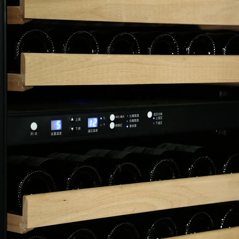 
stainless steel dual zone wine fridge for sale kitchen 