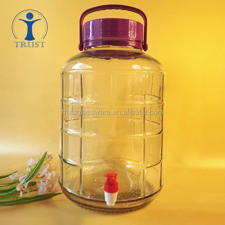 2016 New Design Factory Directly Selling Storage Cans 5 Liter Glass Jars With Tap