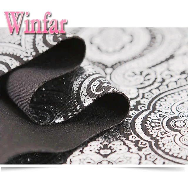 Shaoxing Textile Knit Hot Sell 94% Polyester 6% Spandex Scuba Silver Foil Print Fabric