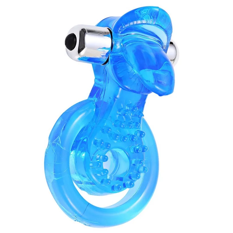 Powerful cock erection of men long time sex mini vibrating penis ring