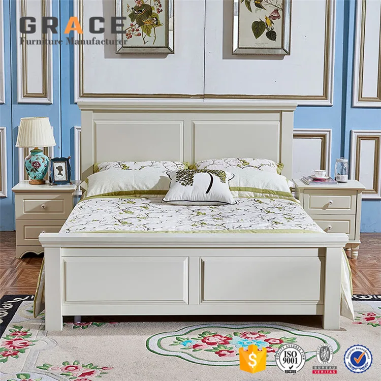high quality korean white wooden bed samples picture