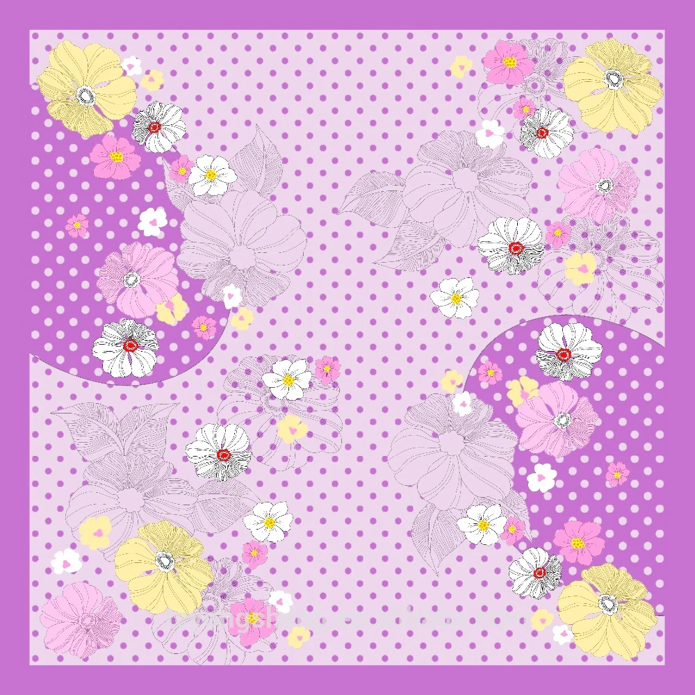 Trendy style Good Quality Floral Flower Printed design cotton women soft Ladies Handkerchief in stock for Decoration