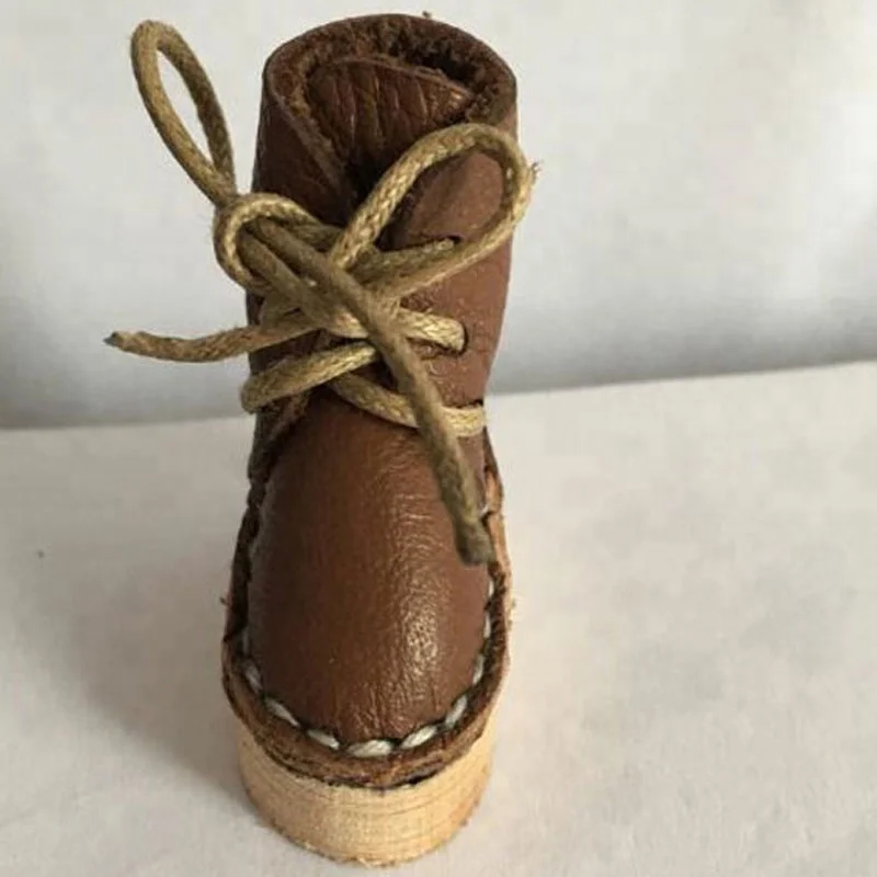 Handmade 100% real leather 3.8cm doll shoes for 12 inch Blythe Mini Size Doll Boots