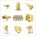 Miniature Golden Star Wars 3D Metal Puzzle Scale Model R2D2 ATAT X wing Darth Vaders Tie