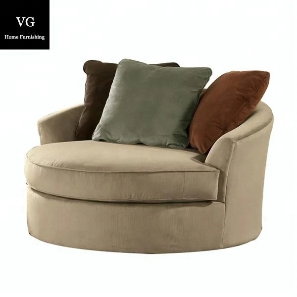 Hot sell leisure sofa Italy design solid wood lounge round single sofa chair
