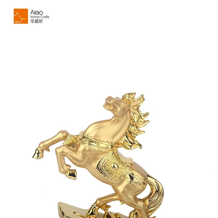 Handmade Craft Small Horse Golden Statue For Home Decoration