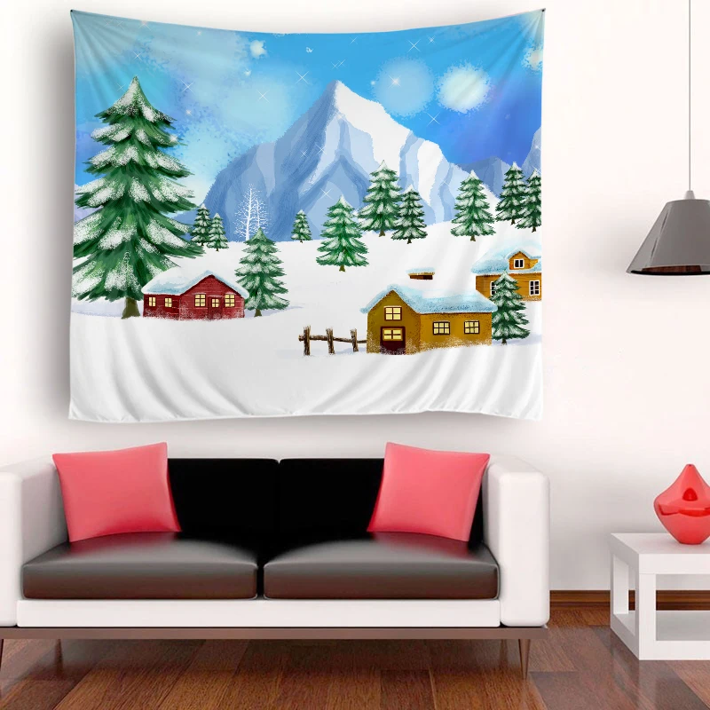 
Christmas Custom Designs Indian 3D Digital Printed Polyester Wall Hanging Tapestry 