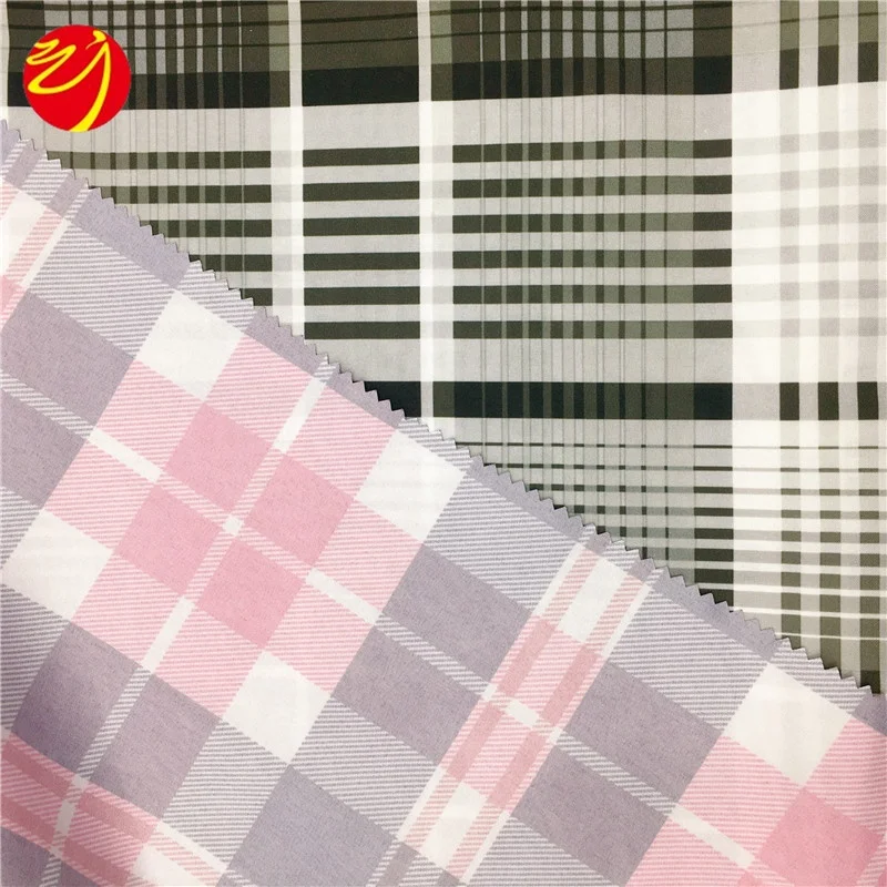 
85GSM Stripe Check Transfer Printed Comforter Microfiber Bedsheet set Fabric 
