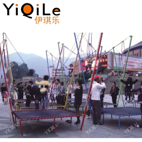 hot sale 4 in one mobile bungee trampoline on trailer, cheap trampoline for sale