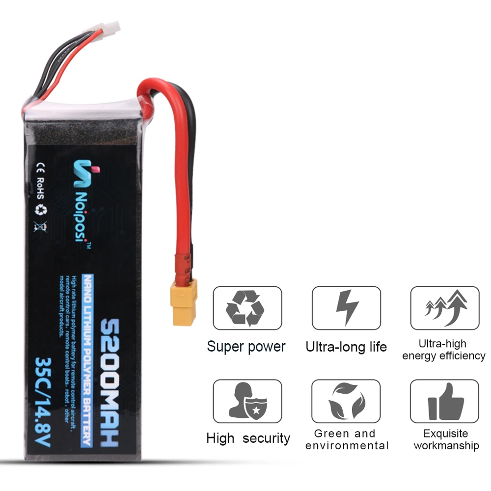 Li-ion battery pack 4s1p lipo 4s 5200mah 14.8v 50c polymer battery