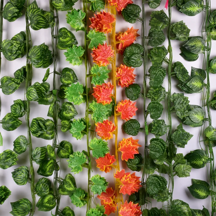 Wholesale Hanging Artificial Leaves Decorative Vines Fake ivy Vines for Outdoor Decoration