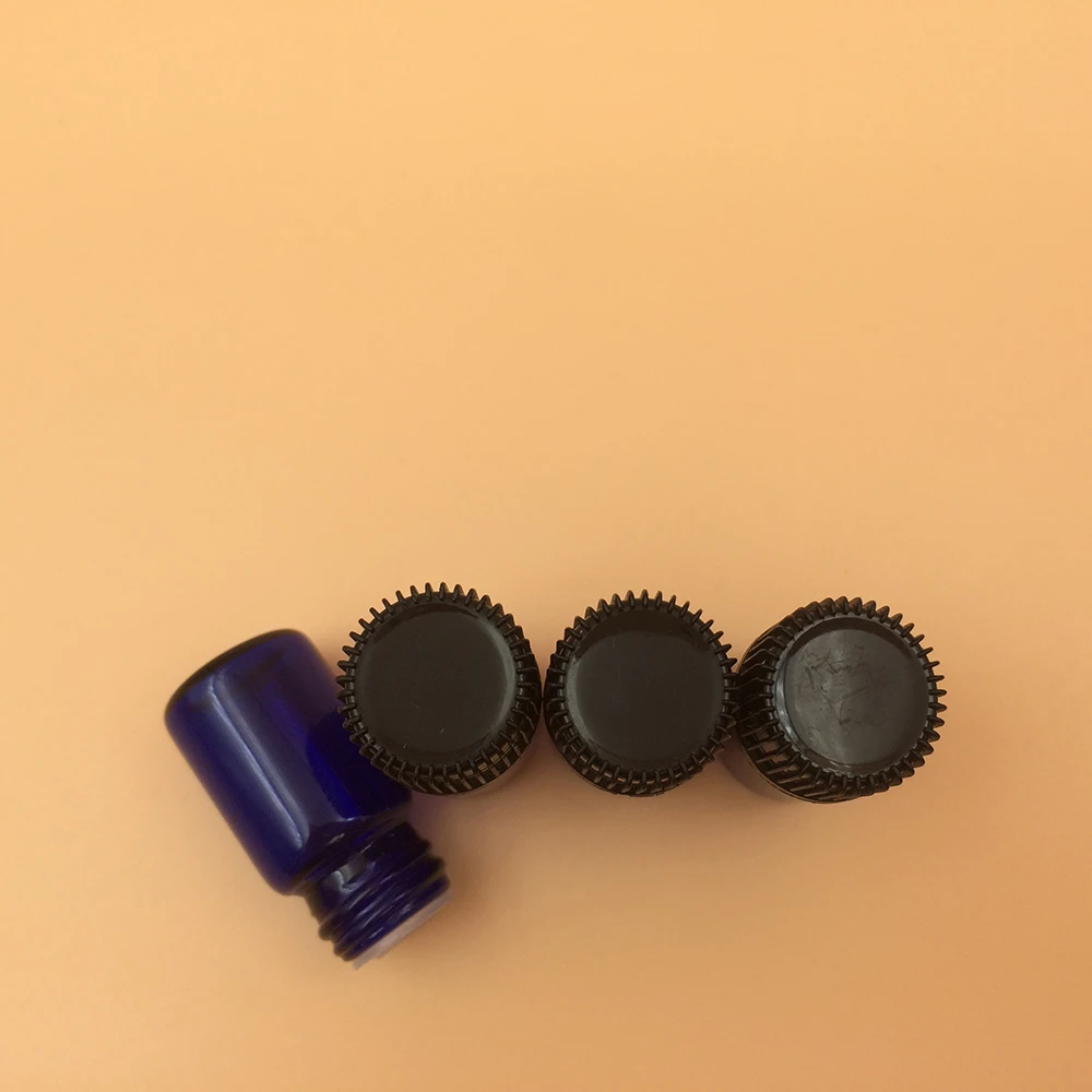 
Whole sale 1ml/2ml/3ml Cobalt blue glass tubular vial sample bottles with black screw cap and insert 