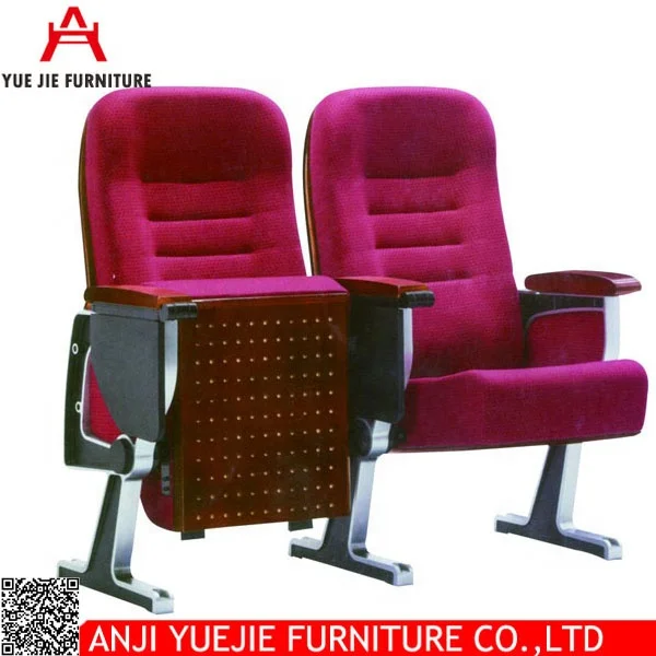 Auditorium Church Chair Cover Blue Fabric