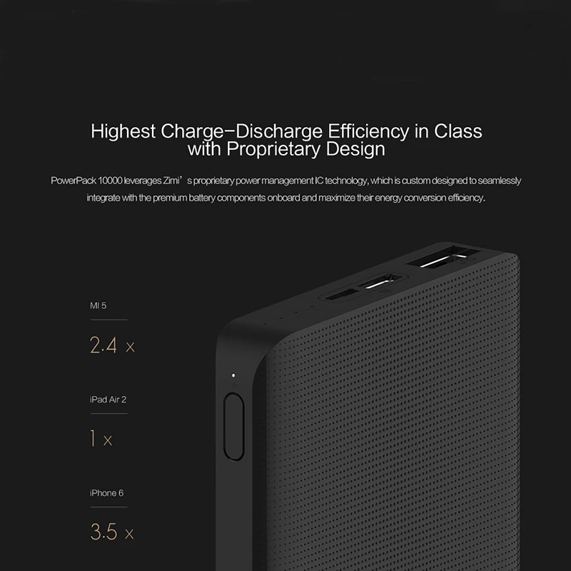 Original Xiaomi ZMI 10000 mAh Power Bank 10000mAh Powerbank Two-way Quick Charge 2.0 with Type-C Charger for Smartphone