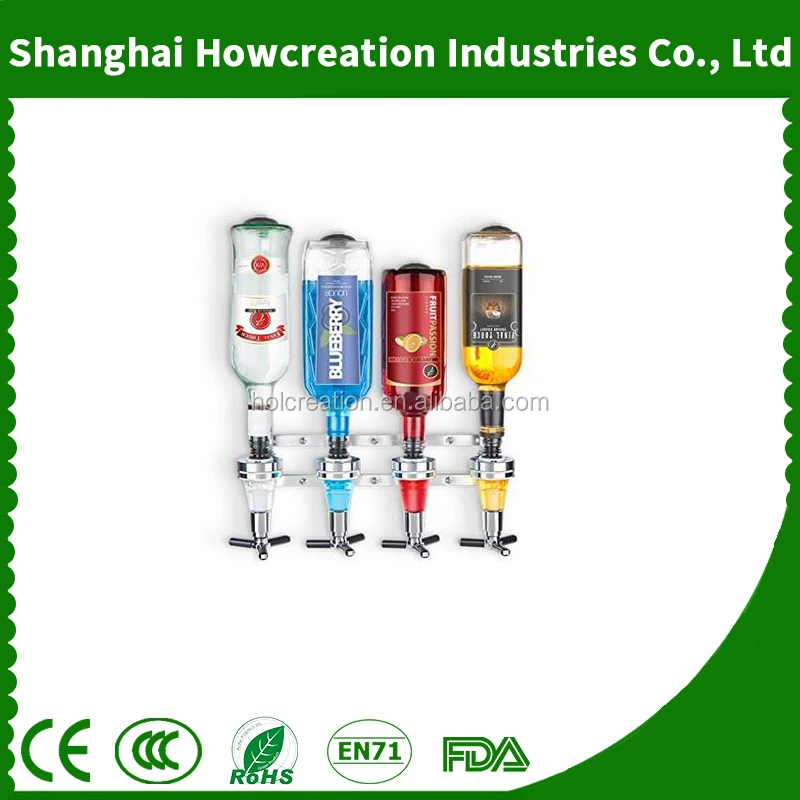 Four Bottle Wall Mounted Liquor Dispenser Liquor Dispenser Bar Butler For Bar Hotel House