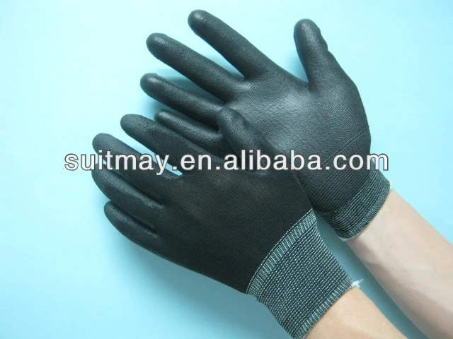 Cleanroom  Glove Black PU Coated ESD Gloves
