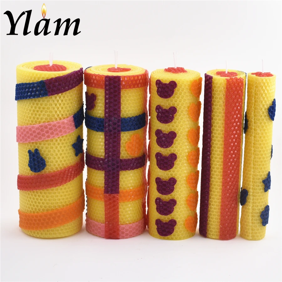 
Custom wholesale beeswax DIY children candles production creative kit beeswax candle making rolling kit 
