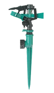 360 Gear Drive Plastic Rotary Sprinkler Impact Impulse Water Irrigation with Spike for Garden Agriculture Farm for Summer Use
