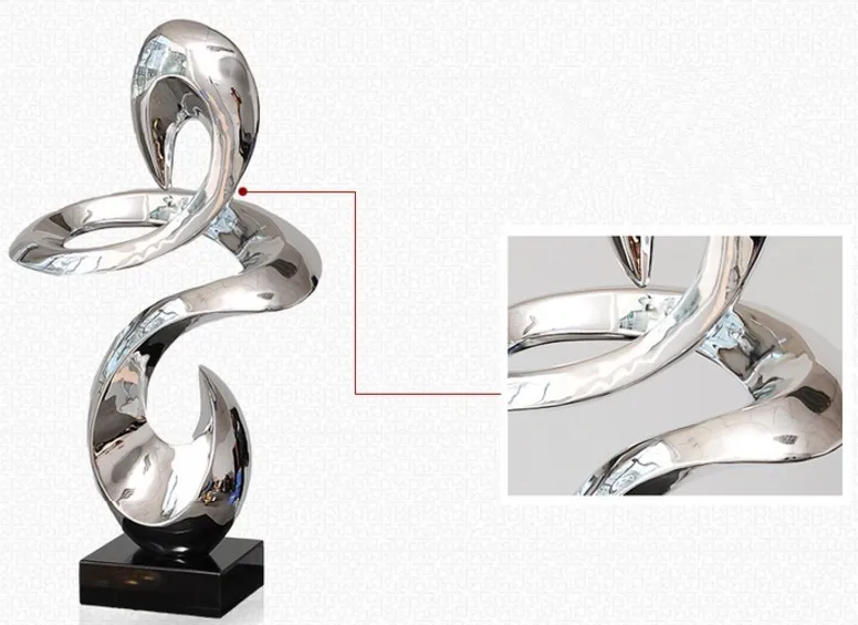 Business gift for partner modern art decorating polyresin abstract sculpture