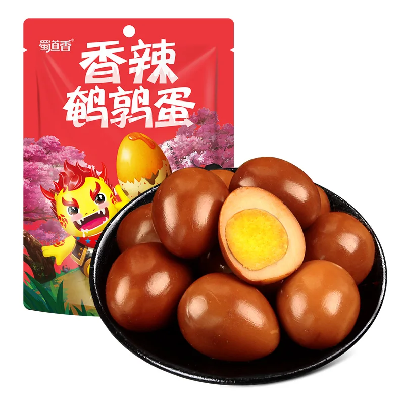 
ShuDaoXiang 120g Per Bag 95Bags Per Carton Spicy Peeling Boiled Quail Eggs Snack 